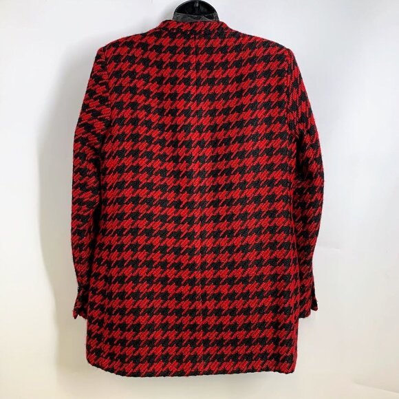 Zara Basics Women's‎ Houndstooth Wool Blend Double-Breasted Blazer Jacket Size L - Picture 2 of 12